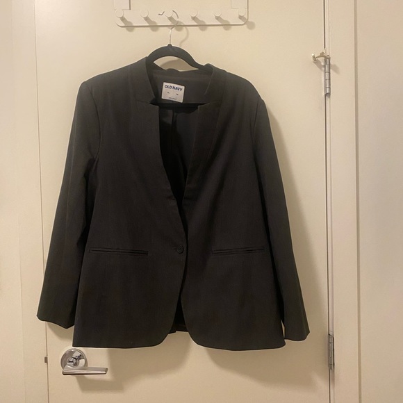 heather grey twill notch blazer XL - Picture 2 of 4